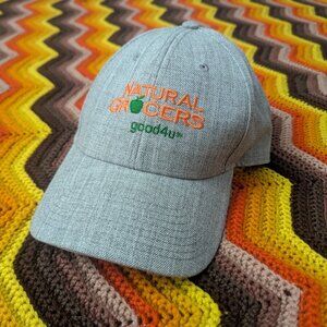 OSFA Natural Grocers Dad Hat Cap Adjustable Strapback Gray Embroidered h160